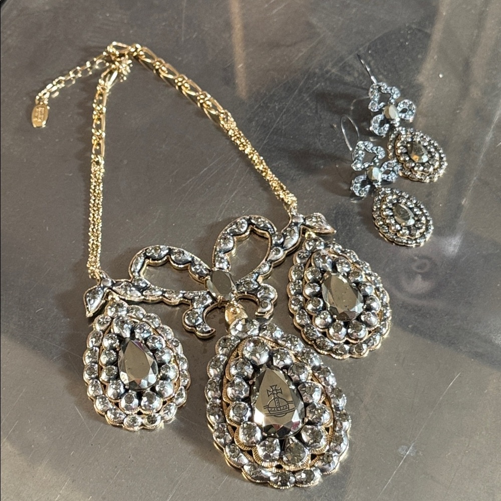 Vivienne Westwood NWT GEORGIAN NECKLACE SILVER/gold Extremely RARE AW13